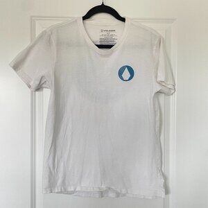 Vintage Men’s Volcom Logo White T-Shirt - Size Small - 100% Cotton
